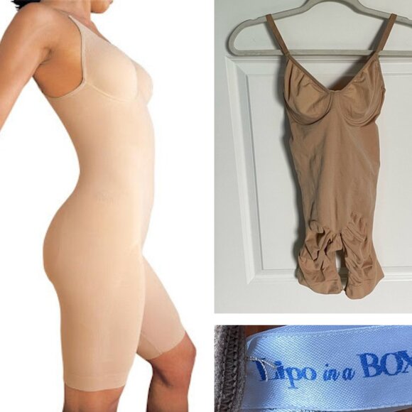 Lipo in a Box Firm Control Long Leg Built In Bra Bodysuit Shapewear 47046 - Picture 1 of 12